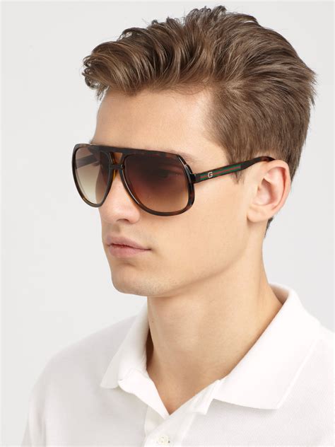 mens gucci sunglasses brown|gucci reflective sunglasses.